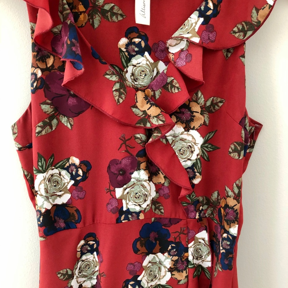 Floral High-Low Ruffle Dress - Picture 3 of 7
